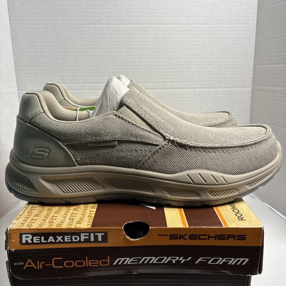 SKECHERS Cohagen Vierra Men's Size 12 Taupe Relaxed Fit Loafer Slip On 204848